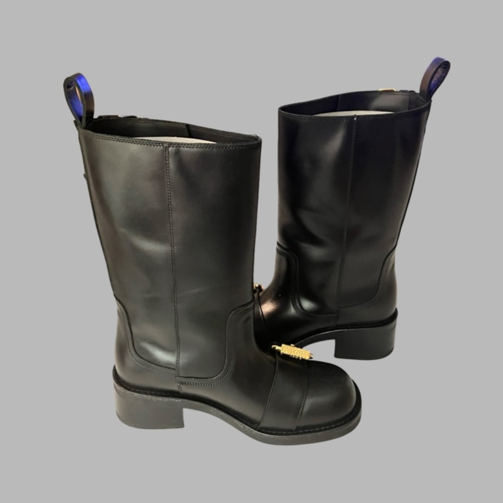 Moschino Women’s Buckled Square Toe Boots Size 6 - Picture 6 of 13